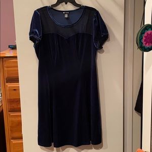 Velvet and mesh dress